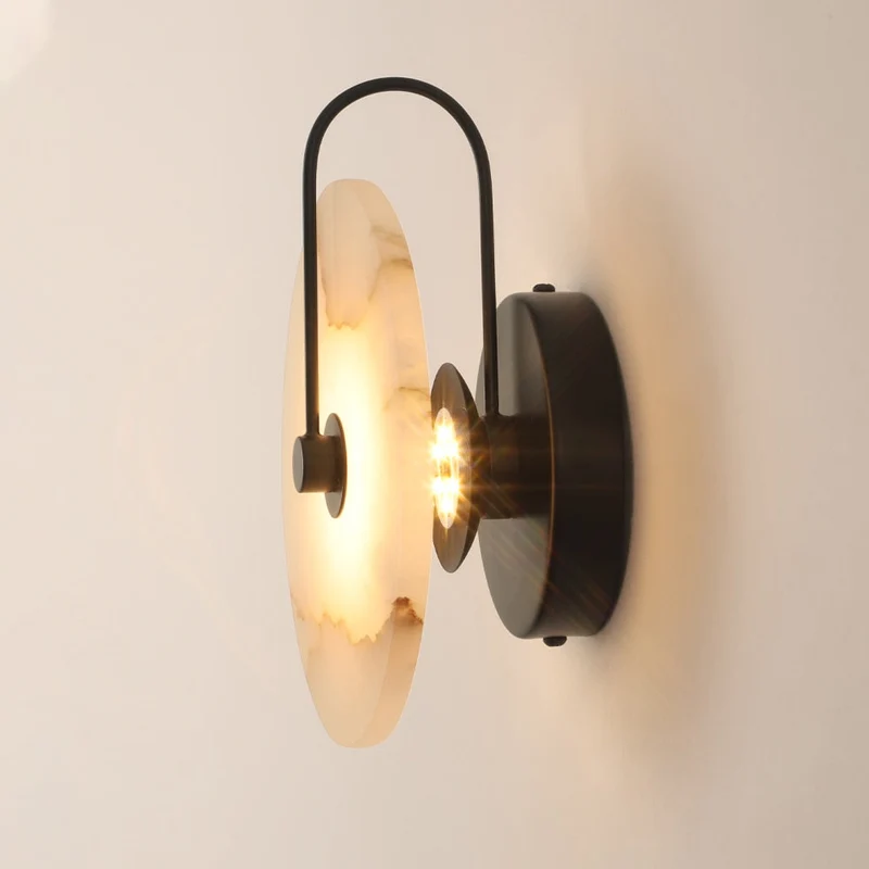 Elegant LED Væglampe med Marmorfinish til Stilfulde Interiører