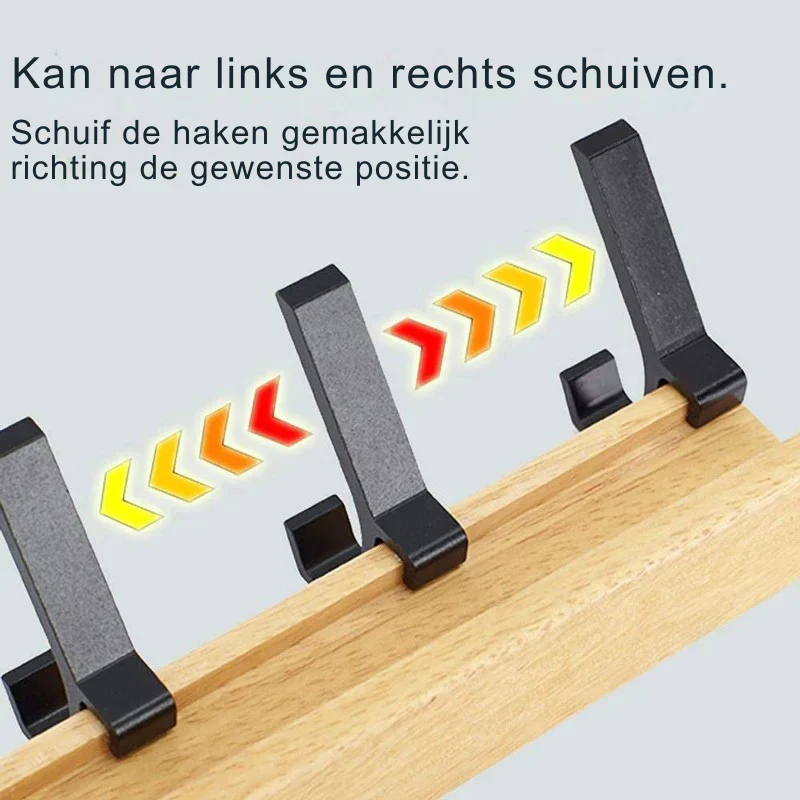 Væghængt Garderobe | Minimalistisk Sort Design med Justerbare Krog