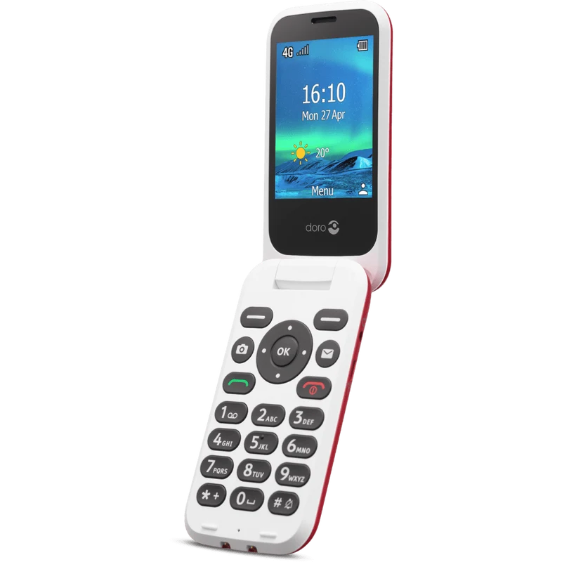 Doro 6881 Red 4G Flip Phone