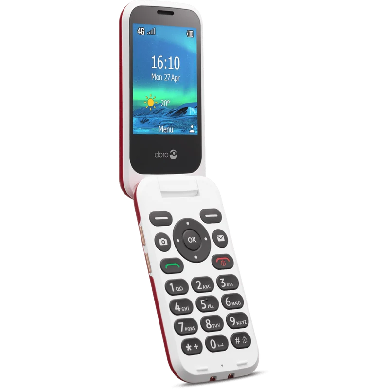 Doro 6881 Red 4G Flip Phone