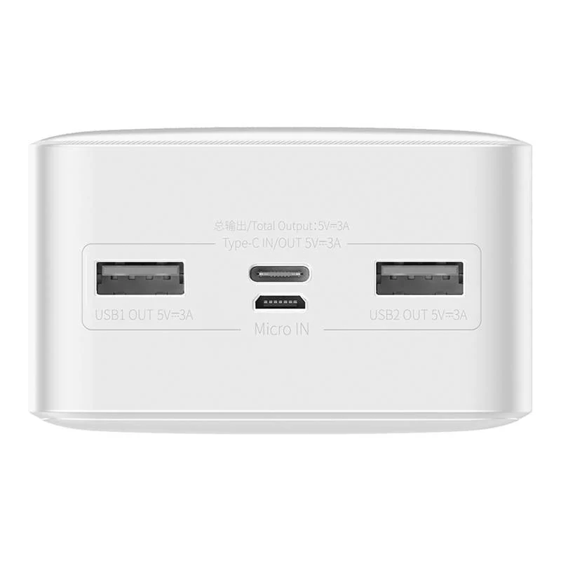 Baseus Powerbank Bipow 30000mAh, 2xUSB, USB-C, 15W White