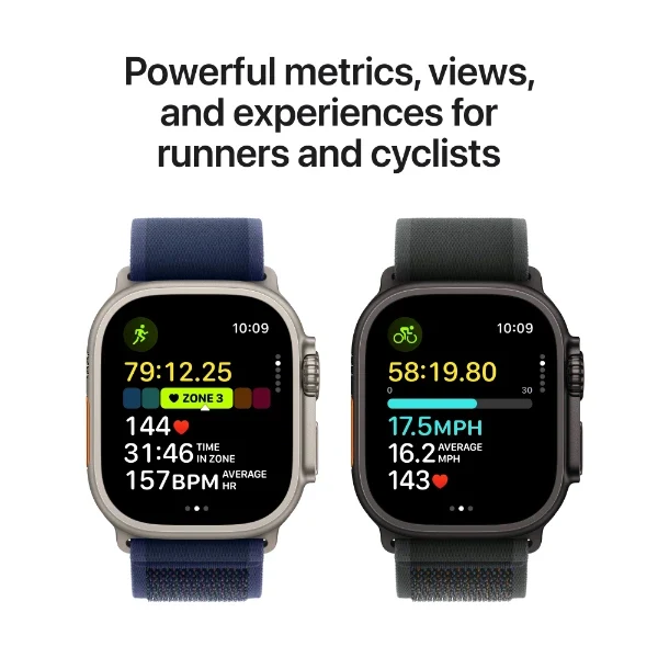 Apple Watch Ultra 2 (GPS + Cellular) 49 mm, Black Titanium Case with Dark Green Alpine Loop