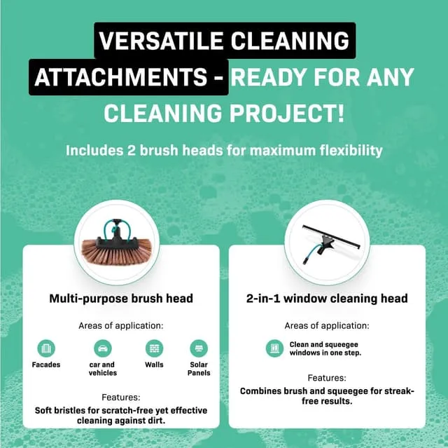 Vonroc Telescopic Brush 2-in-1 Multi-purpose Brush 6,5m