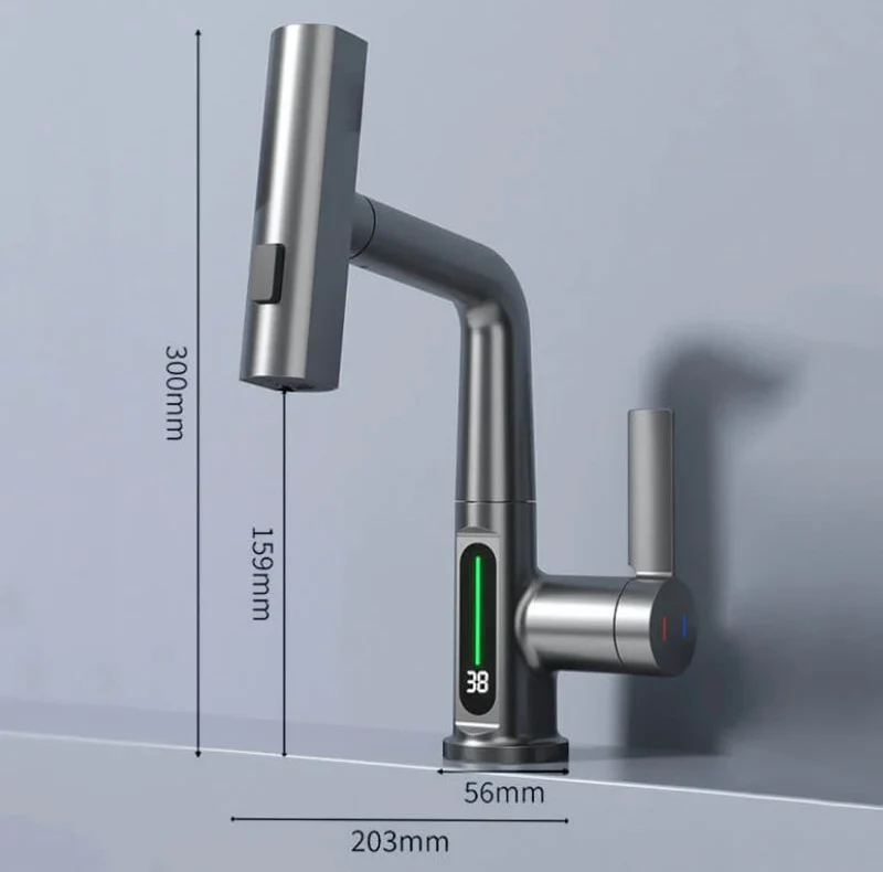 Premium Vaskarmatur med 360° Rotation og 5 Sprayindstillinger