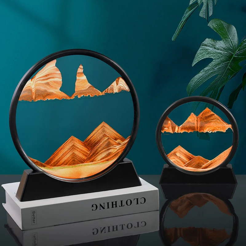 Beroligende 3D Sandkunst - Elegant Glas Dekoration til Dit Rum