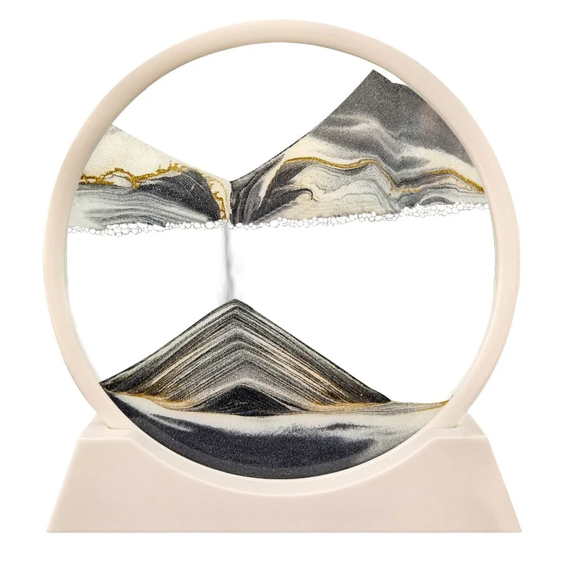 Beroligende 3D Sandkunst - Elegant Glas Dekoration til Dit Rum