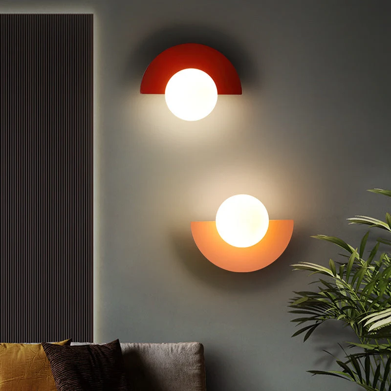 Lysende Halvcirkel Vægmontering | Farverig Glasdesign