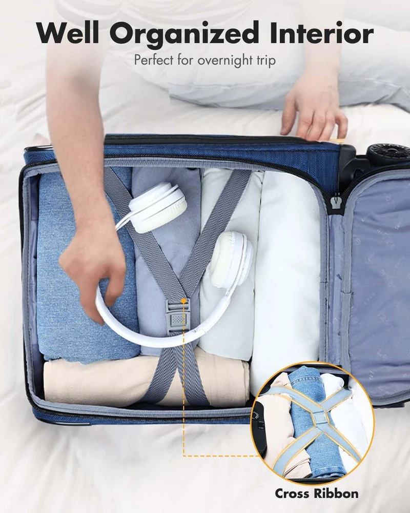 Godkendt håndbagage til flyrejser med drejelige hjul og laptoprum