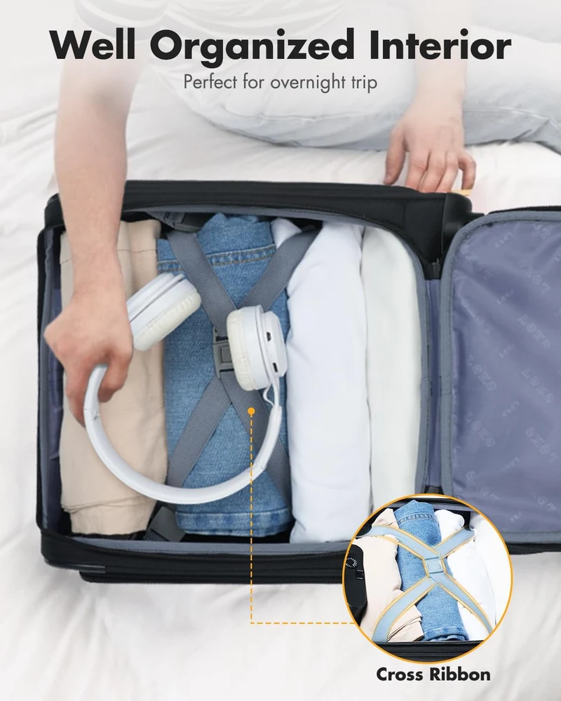 Godkendt håndbagage til flyrejser med drejelige hjul og laptoprum