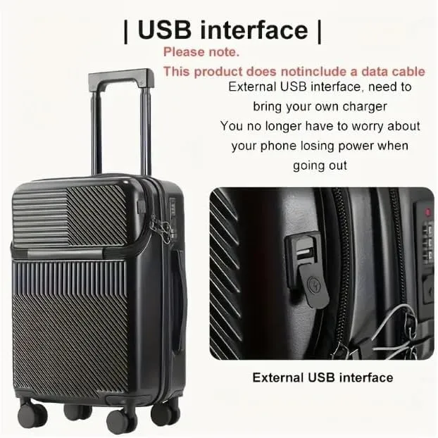 Smart Rejsetaske 50,8 cm med Indbygget Kopholder og USB-port