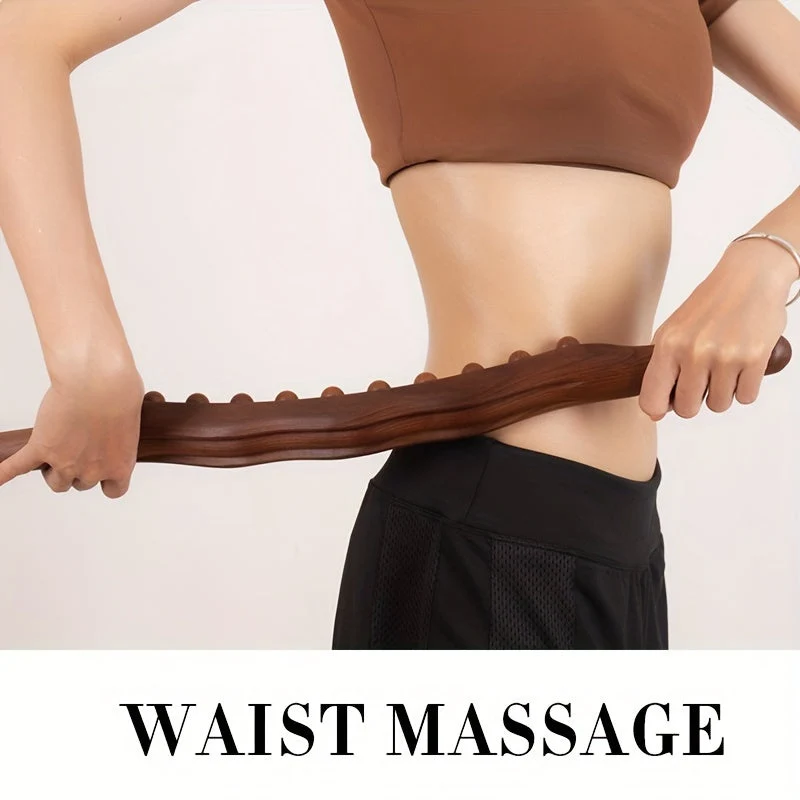 Træmassagestang med 31 Perler – Dybtgående Muskelafspænding