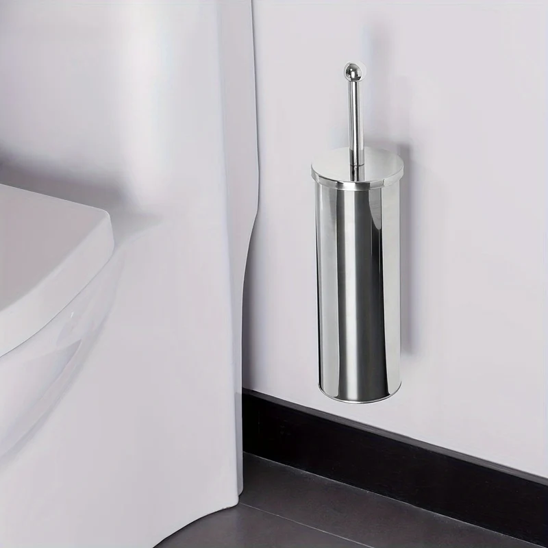 Elegant toiletbørste med langt håndtag og hygiejnisk holder
