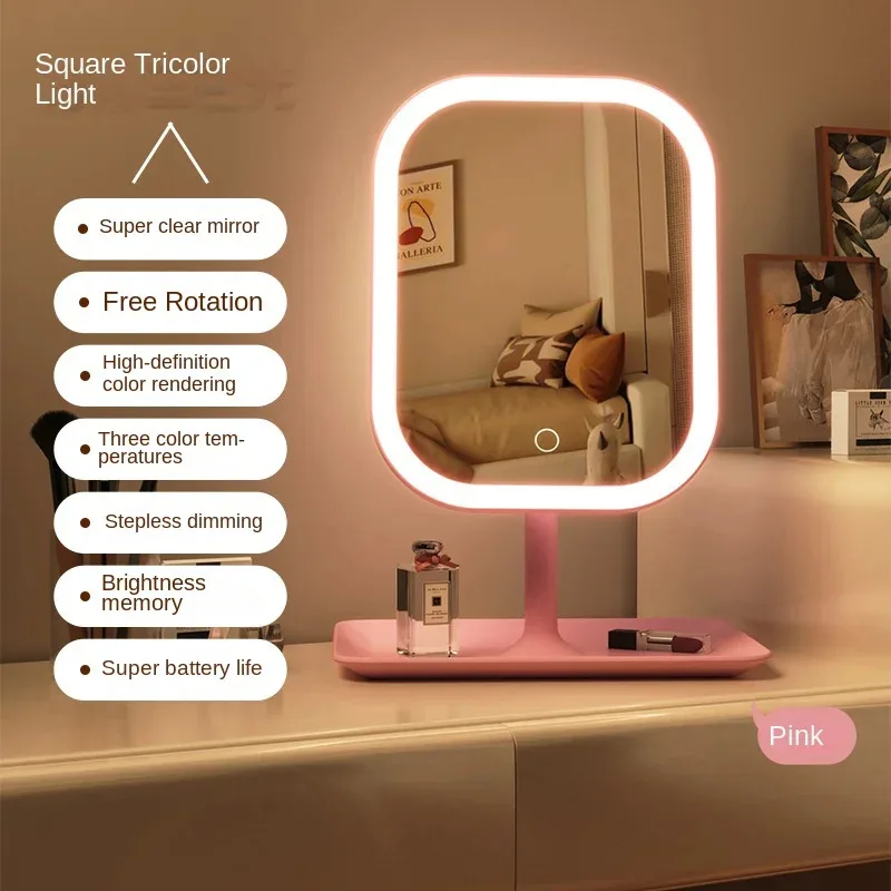 LED Makeup Spejl med Touch Kontrol | 3 Lysindstillinger | Elegant Design
