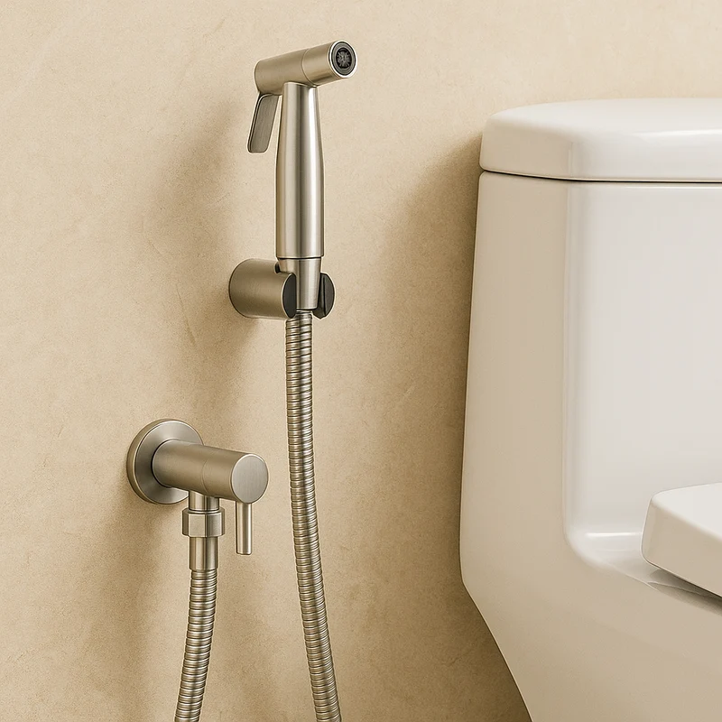 Vandstrålesystem til Bidet i Rustfrit Stål – Justerbart Vægmonteret