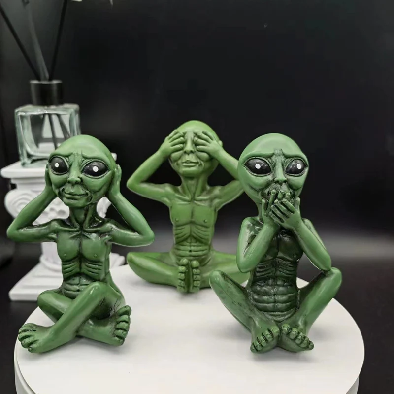 Skør Alienfigur i Resin til Have og Udendørsområder