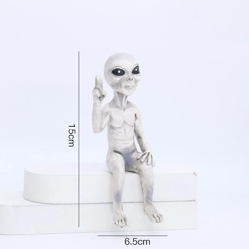 Skør Alienfigur i Resin til Have og Udendørsområder