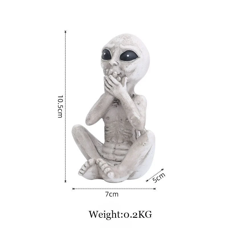 Skør Alienfigur i Resin til Have og Udendørsområder