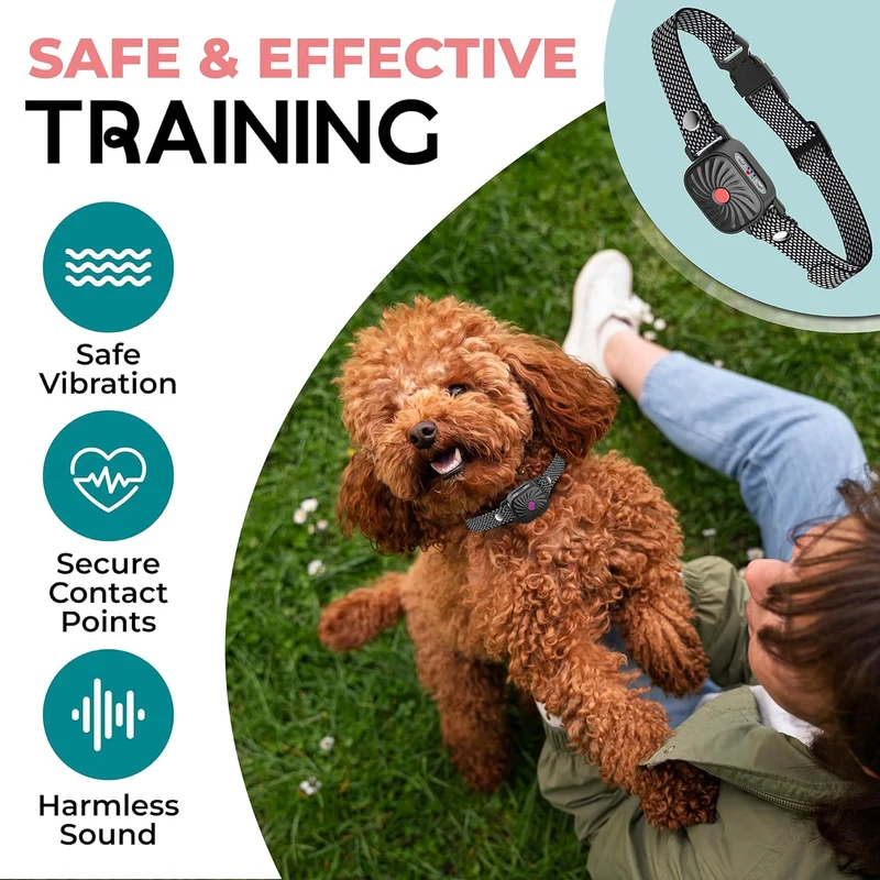 Stille Pote Trænerhalsbånd til Små Hunde | Vibrations- og Lydfunktion | Vandafvisende IP87 | Justerbart og Behageligt