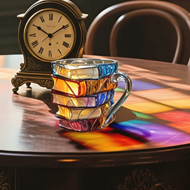 Kreativ Kaffe Krus i Glas med Bogmotiv til Litteraturelskere