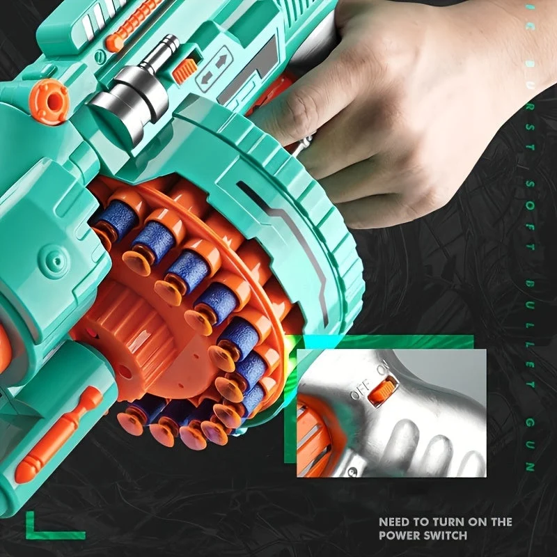 Fyrværkeri Pistol – Livlig Blå med 40 Skumkugler til Sjov Leg