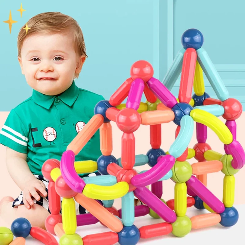Magnetiske Byggeklodser i 64 Stykker - ByggeMagi