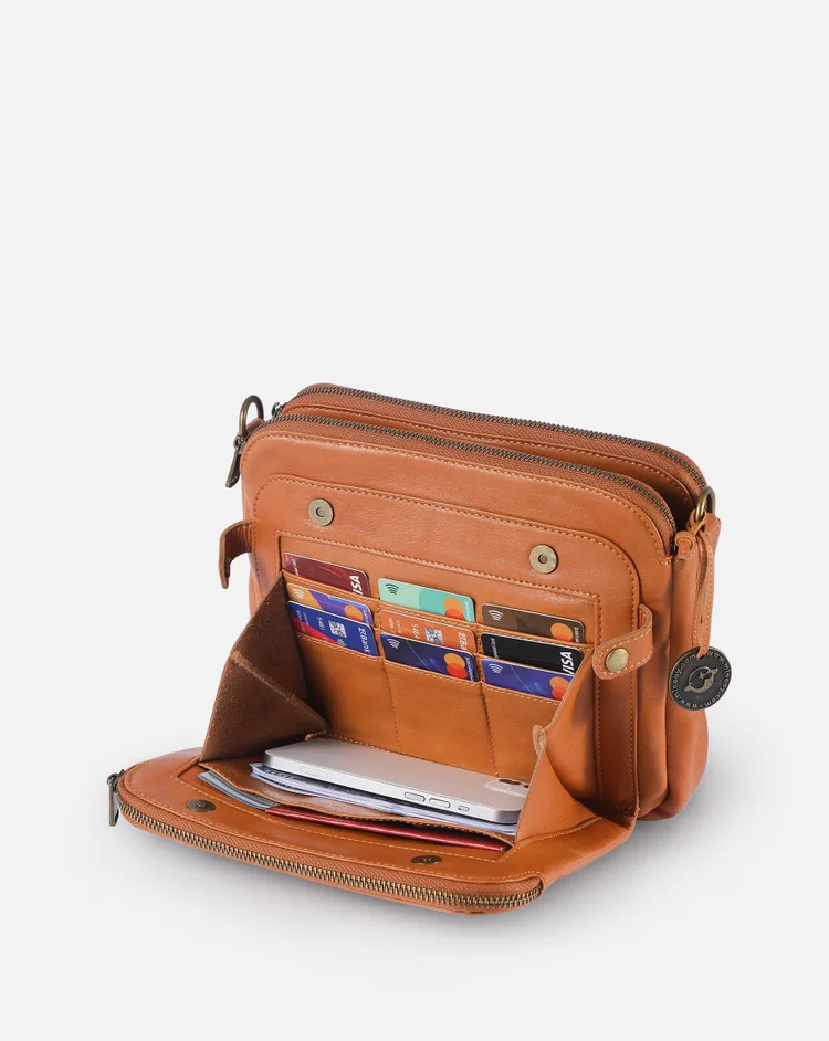 Elegant Crossbody Taske i Læder - Stil og Funktionalitet