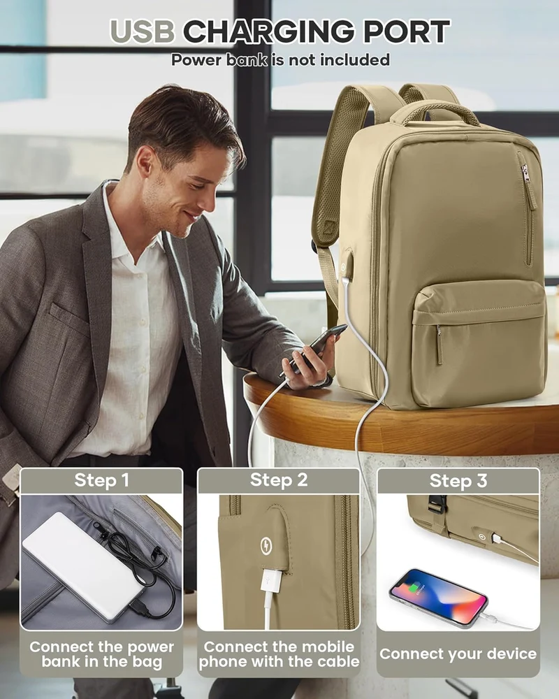 Praktisk laptoptaske med justerbar skulderrem og flere rum