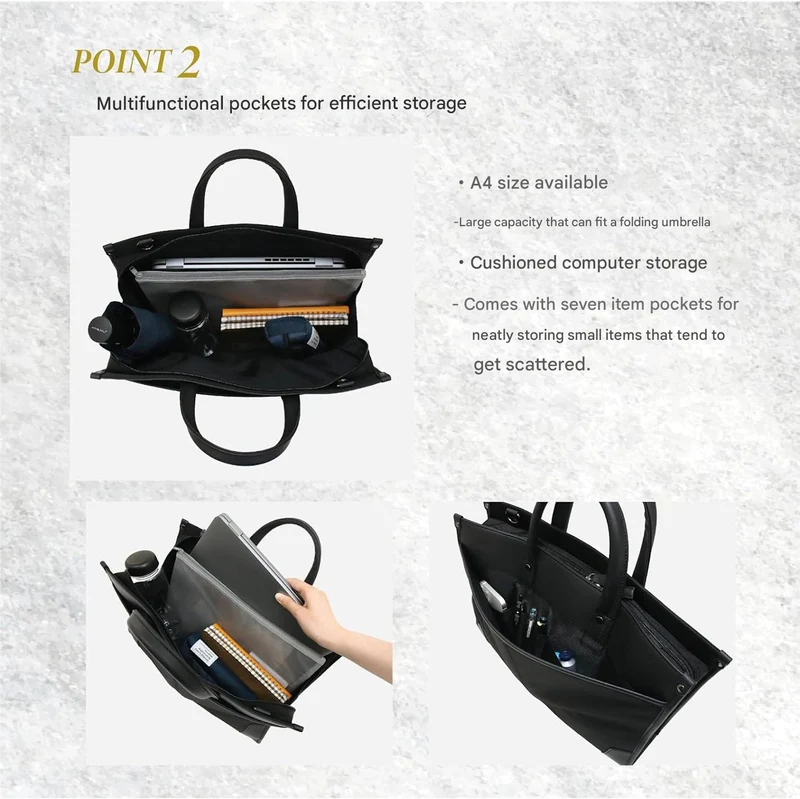 Elegant arbejds-laptop taske med organiseret opbevaring