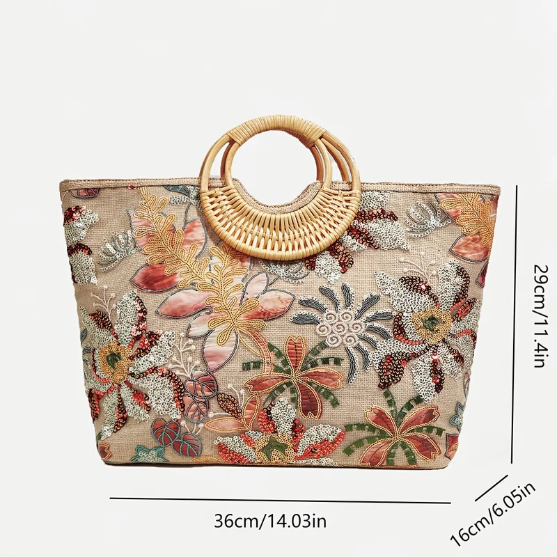 Stilfuld Blomstret Tote Taske – Praktisk og Elegant
