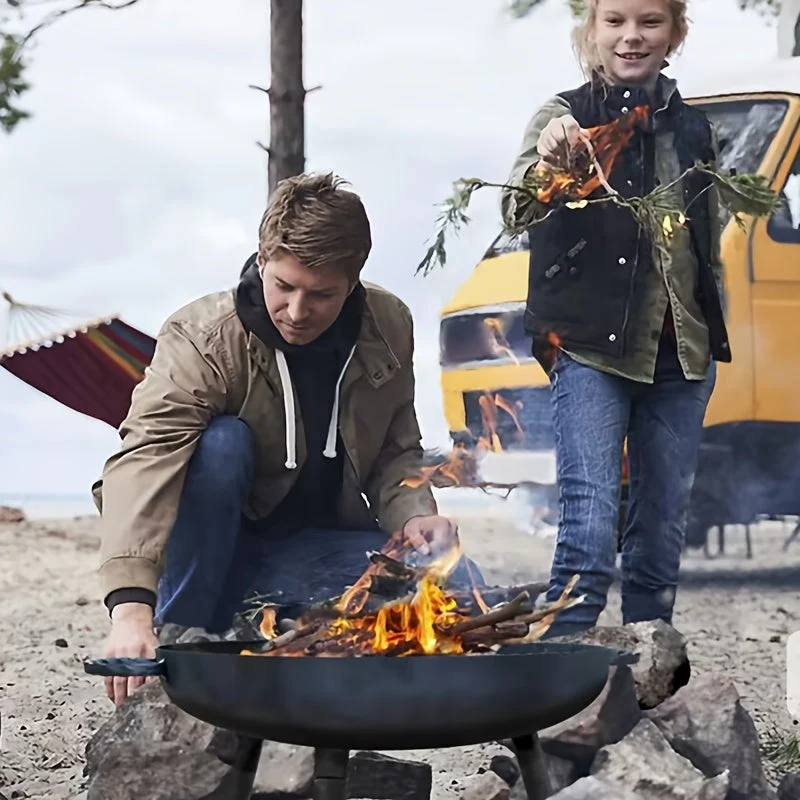 Stålbrændstof Skål – Perfekt til Grill, Camping og Havebelysning