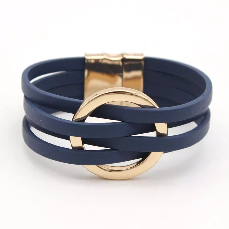 Elegant læderarmbånd med lagdelt design