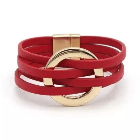 Elegant læderarmbånd med lagdelt design