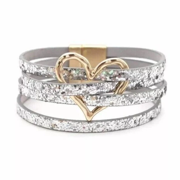 Elegant læderarmbånd med lagdelt design