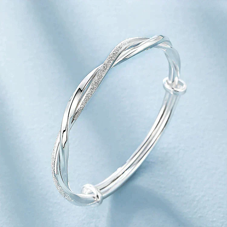 Sølv Armbånd med Flettet Design - Justerbar Elegance
