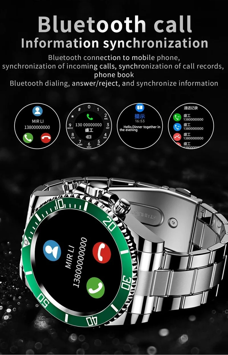 Stilfuld Smartwatch i Rustfrit Stål til Den Moderne Mand