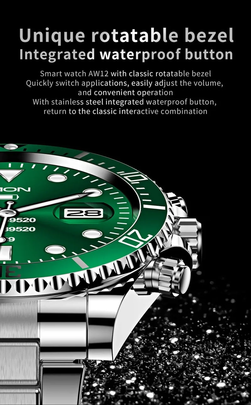 Stilfuld Smartwatch i Rustfrit Stål til Den Moderne Mand
