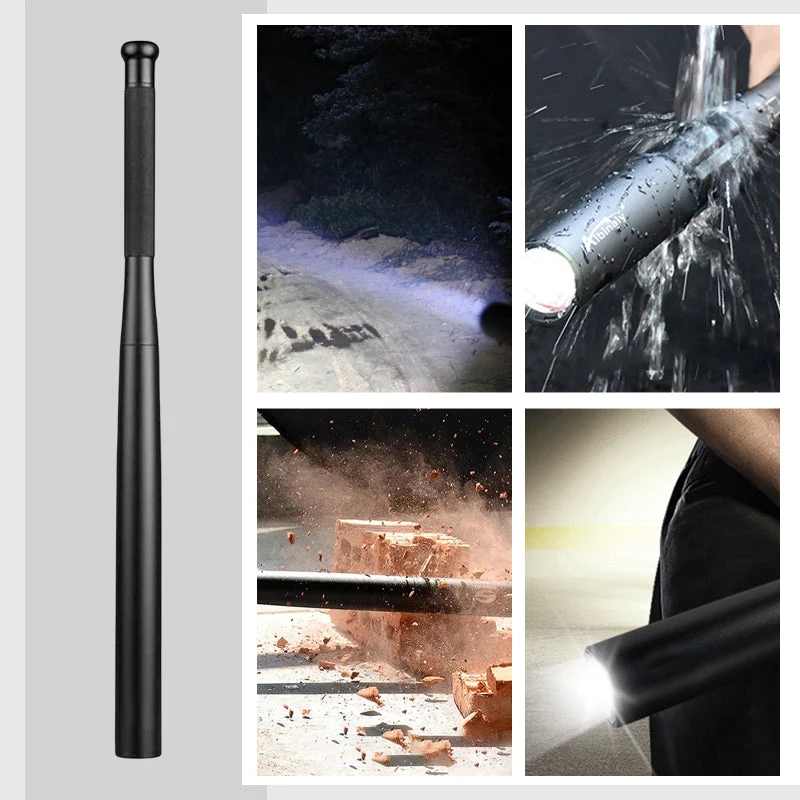 Praktisk LED-lommelygte i baseballbat-design