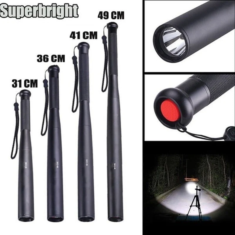 Praktisk LED-lommelygte i baseballbat-design