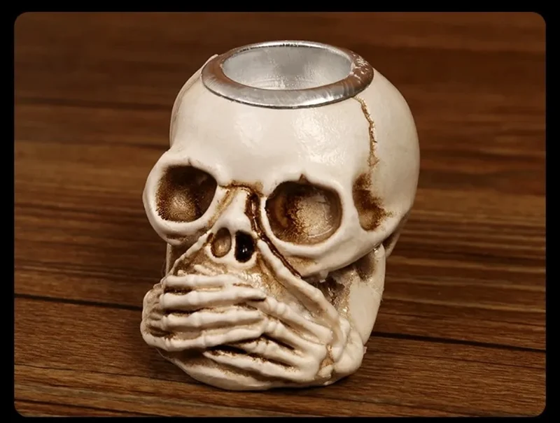 Elegante Skeletlysestage Sæt til Halloween - 3 Stk.