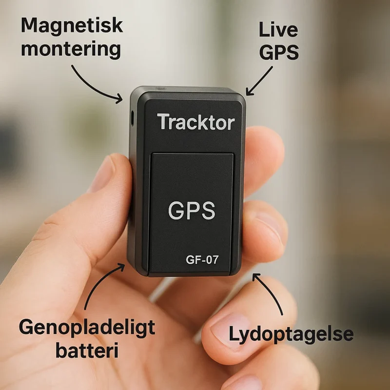 SafeTrack | Mini GPS-enhed med lyd, magnet og realtidsopsporing