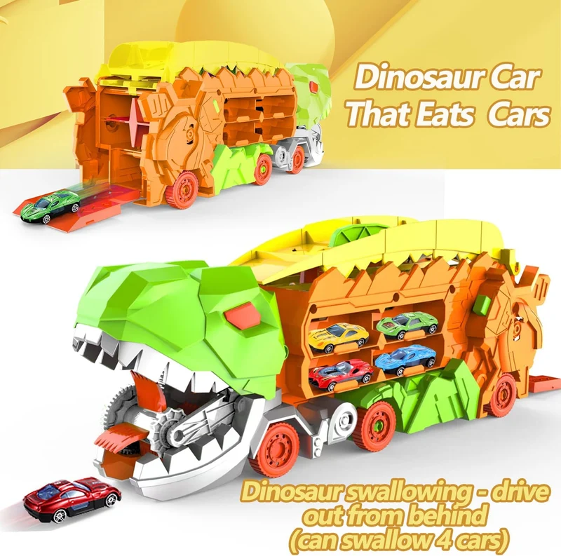 Dino Transportør - Forvandlingslastbil og Racerbane Sæt