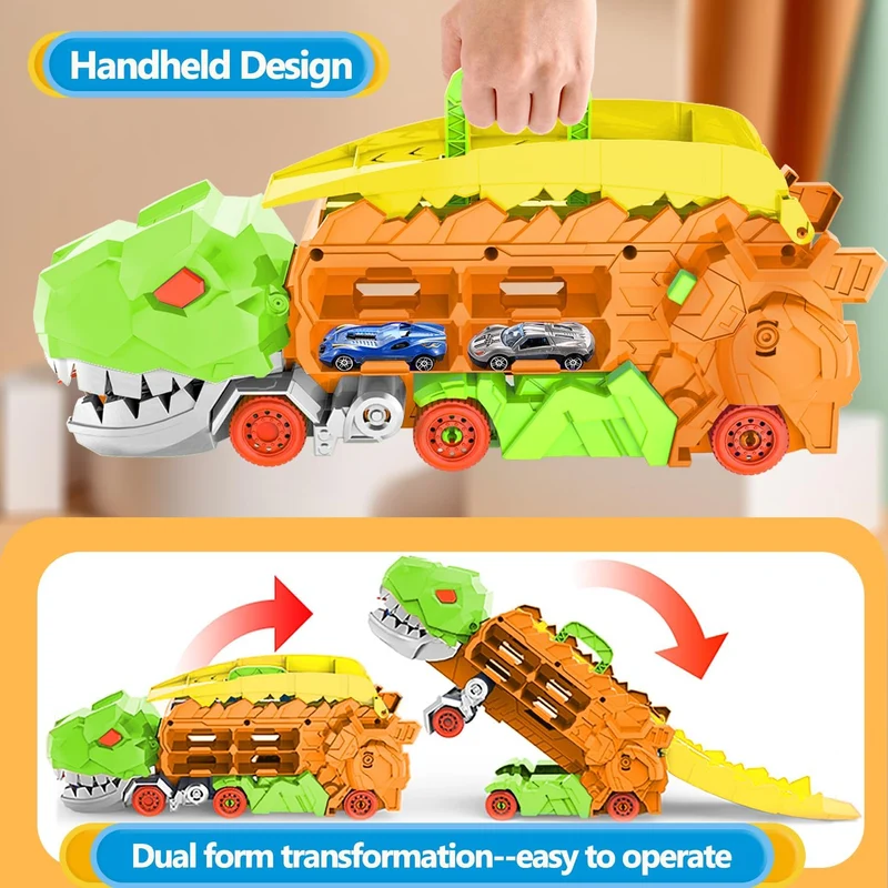 Dino Transportør - Forvandlingslastbil og Racerbane Sæt