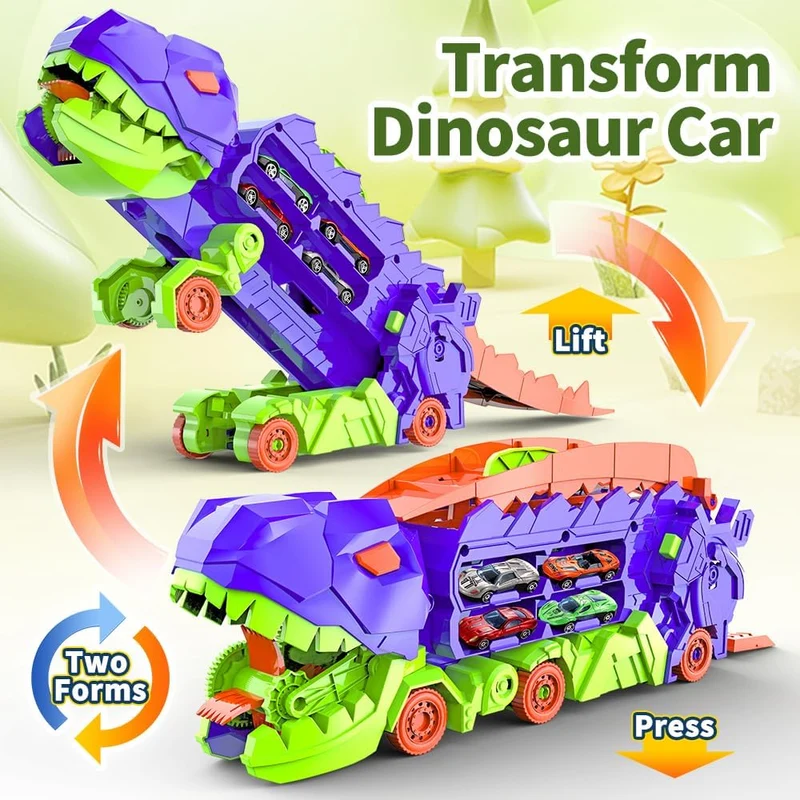 Dino Transportør - Forvandlingslastbil og Racerbane Sæt