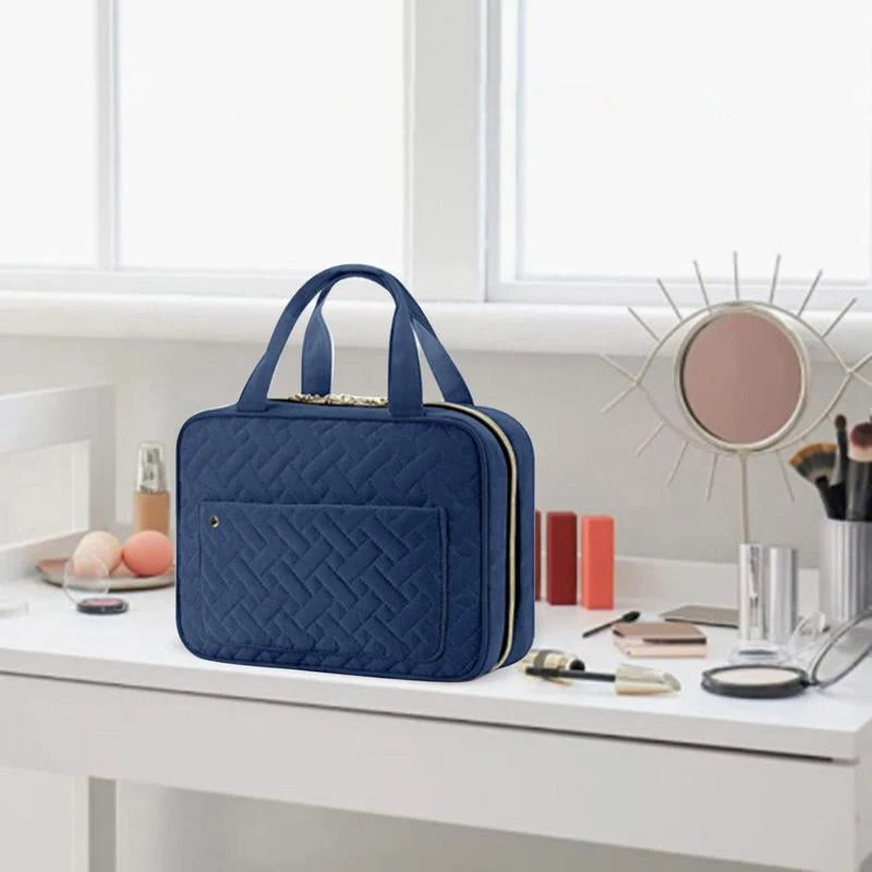 RejseCosmetic Organizer | Kompakt og Vandtæt | 4 Rum med 360° Hængelås