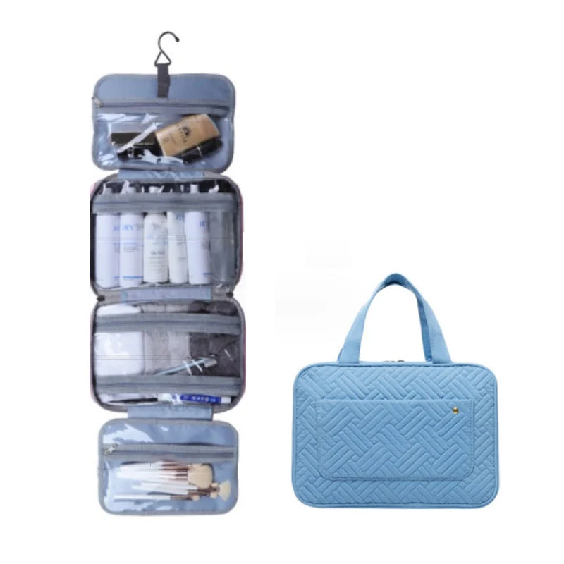 RejseCosmetic Organizer | Kompakt og Vandtæt | 4 Rum med 360° Hængelås