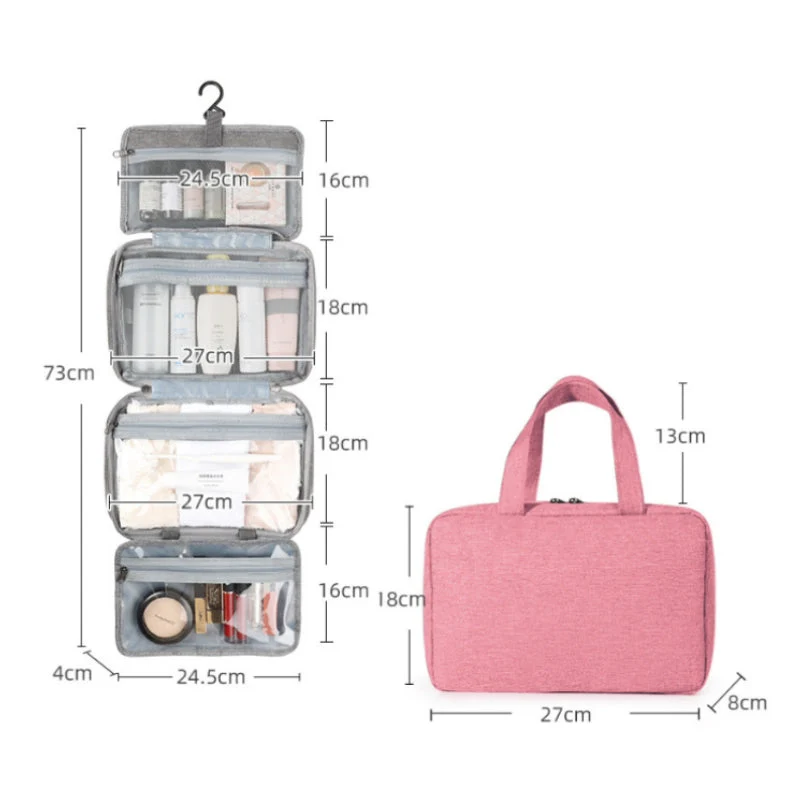 RejseCosmetic Organizer | Kompakt og Vandtæt | 4 Rum med 360° Hængelås