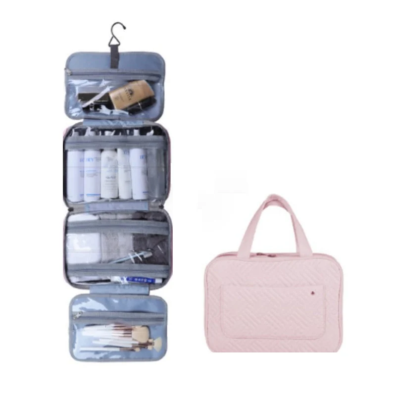 RejseCosmetic Organizer | Kompakt og Vandtæt | 4 Rum med 360° Hængelås
