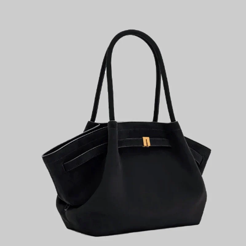 Elegant Skuldertaske til Kvinder - Stort Rum, Stilfuldt Design, Sort Kunstlæder
