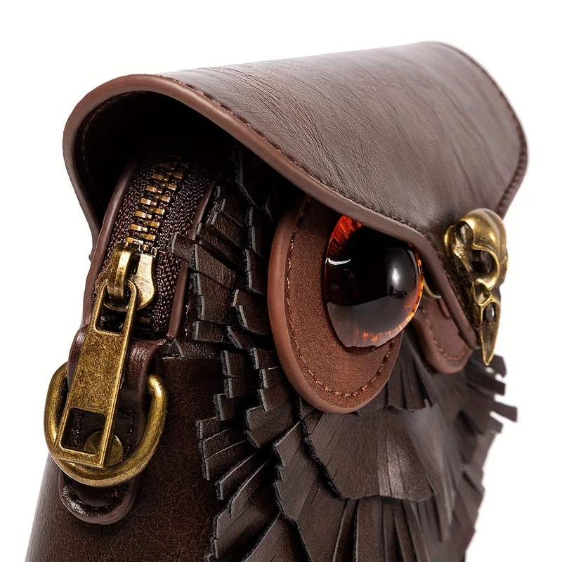 Stilfuld Mini Skuldertaske med Ugle Design
