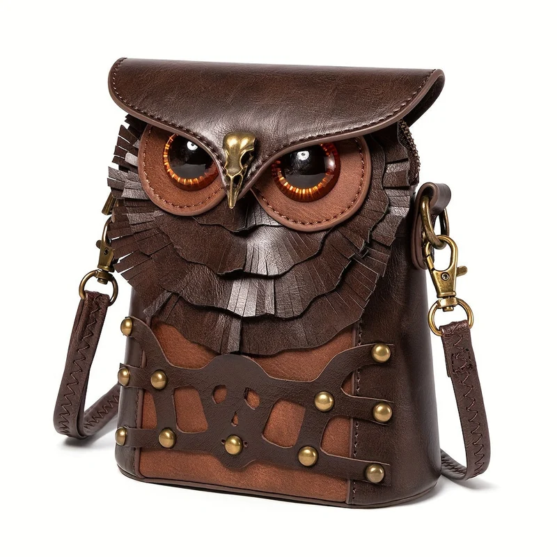 Stilfuld Mini Skuldertaske med Ugle Design